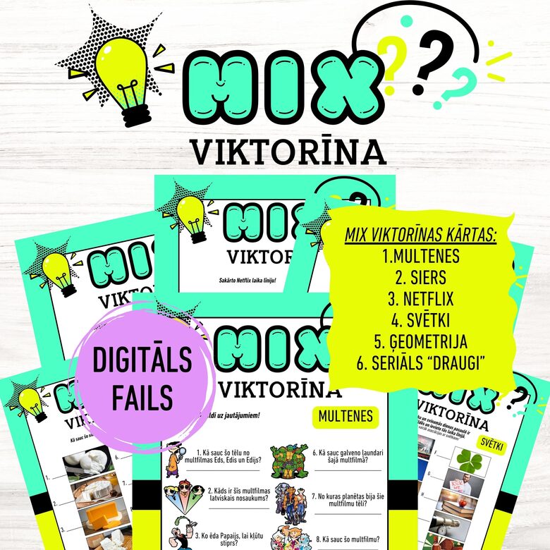 Spēle "MIX viktorīna", digitāls PDF fails